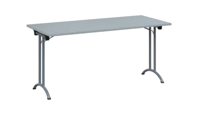 SLA 160 lak skládací jednací stůl 1600x700, deska 25 mm, podnož stříbrný lak, deska šedá